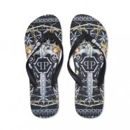   Philipp Plein Uniszex Strandpapucs BRD_90199_BLACK-MULTI MOST 80010 HELYETT 13642 Ft-ért!